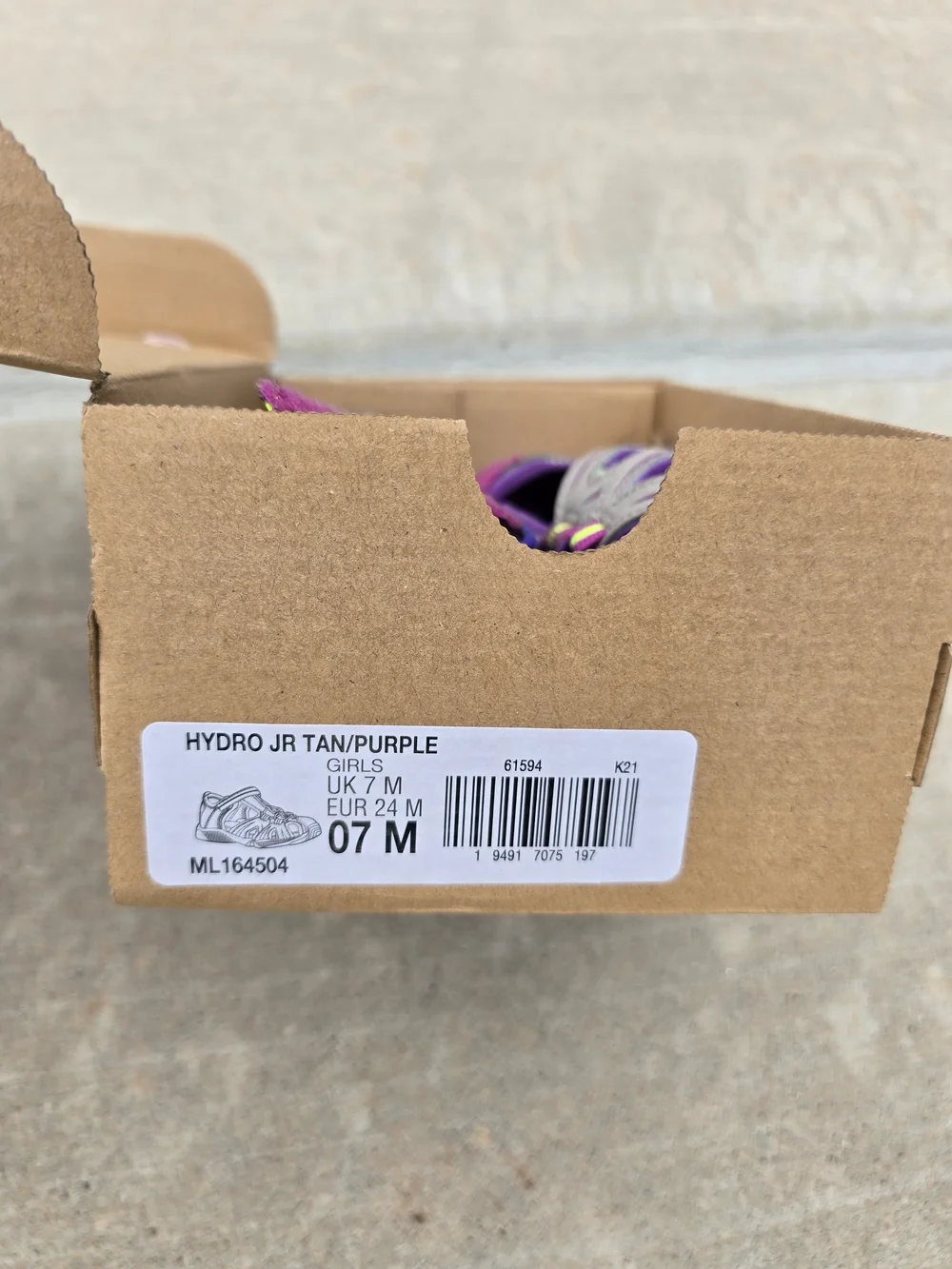 Brand NEW Merrell Kids Hydro Water Sandal - Purple / Tan SZ 7 Merrell